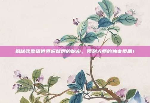 揭秘张璐猜世界杯背后的秘密，预测大师的独家视角！