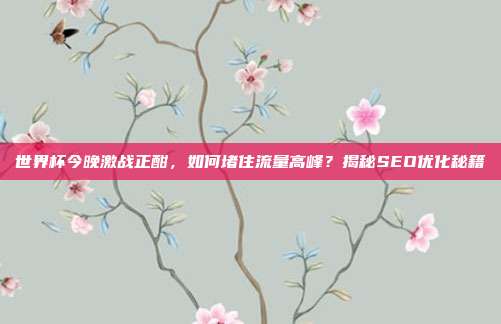世界杯今晚激战正酣，如何堵住流量高峰？揭秘SEO优化秘籍