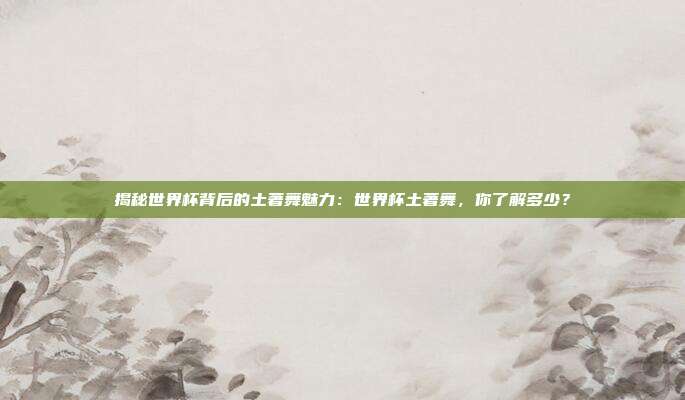 揭秘世界杯背后的土著舞魅力:世界杯土著舞,你了解多少?