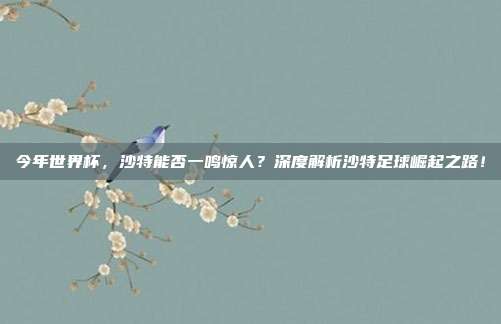 今年世界杯，沙特能否一鸣惊人？深度解析沙特足球崛起之路！