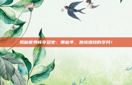 揭秘世界杯夺冠史：那些年，激情燃烧的岁月！