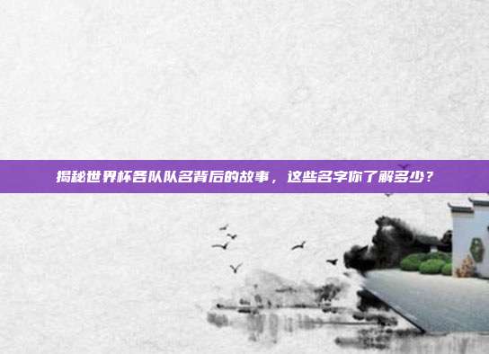揭秘世界杯各队队名背后的故事，这些名字你了解多少？