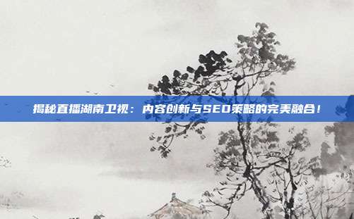 揭秘直播湖南卫视：内容创新与SEO策略的完美融合！