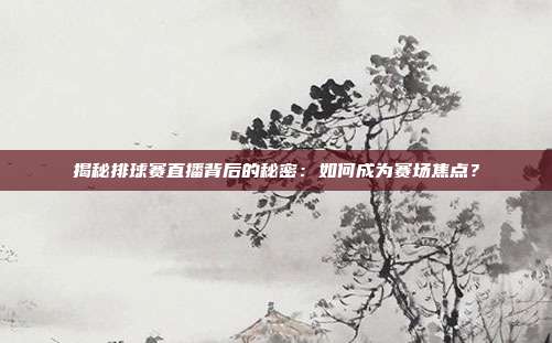 揭秘排球赛直播背后的秘密:如何成为赛场焦点?