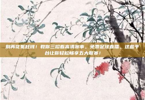 别再花冤枉钱！教你三招看高清赛事。免费足球直播。这些平台让你轻松畅享五大联赛！