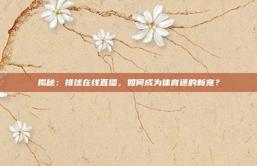 揭秘：排球在线直播，如何成为体育迷的新宠？
