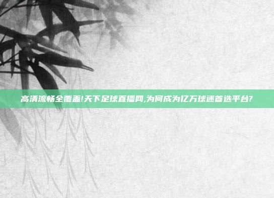 高清流畅全覆盖!天下足球直播网,为何成为亿万球迷首选平台?