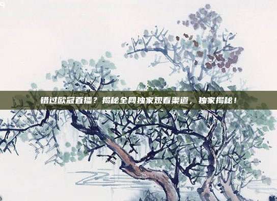 错过欧冠直播？揭秘全网独家观看渠道，独家揭秘！