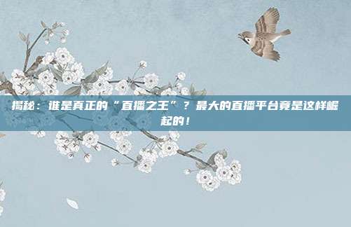 揭秘：谁是真正的“直播之王”？最大的直播平台竟是这样崛起的！