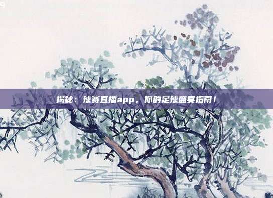 揭秘：球赛直播app，你的足球盛宴指南！