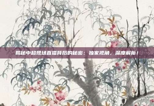 揭秘中超现场直播背后的秘密：独家视角，深度解析！