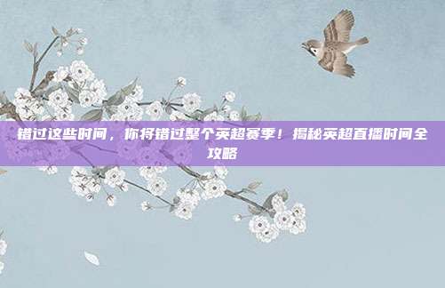 错过这些时间，你将错过整个英超赛季！揭秘英超直播时间全攻略