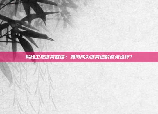 揭秘卫视体育直播:如何成为体育迷的终极选择?