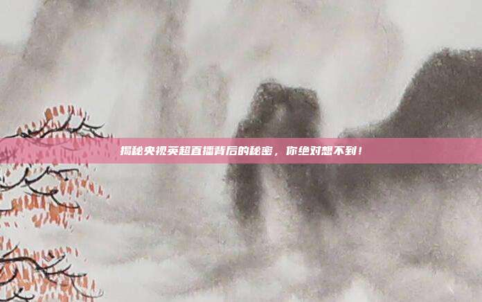 揭秘央视英超直播背后的秘密,你绝对想不到!