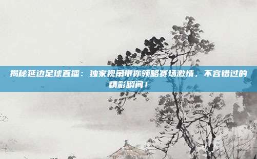 揭秘延边足球直播：独家视角带你领略赛场激情，不容错过的精彩瞬间！