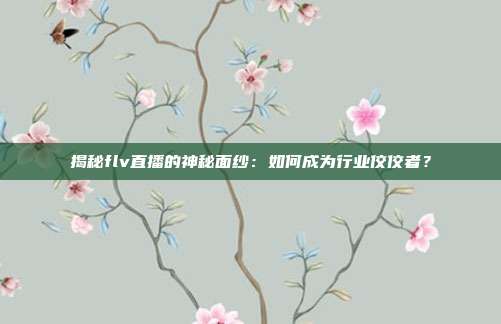 揭秘flv直播的神秘面纱：如何成为行业佼佼者？