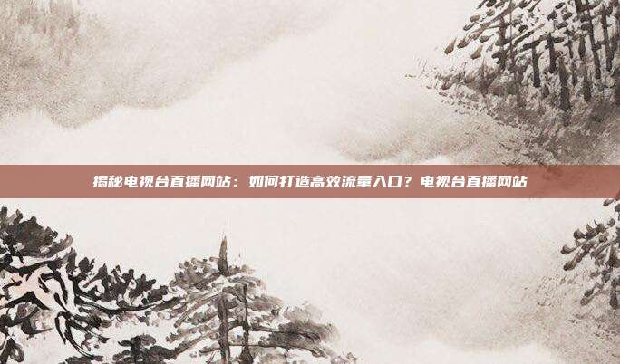 揭秘电视台直播网站:如何打造高效流量入口?电视台直播网站