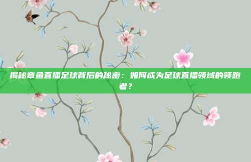 揭秘章鱼直播足球背后的秘密：如何成为足球直播领域的领跑者？