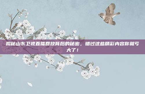 揭秘山东卫视直播回放背后的秘密，错过这些精彩内容你就亏大了！