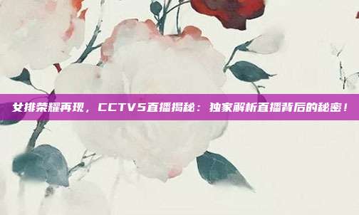 女排荣耀再现，CCTV5直播揭秘：独家解析直播背后的秘密！