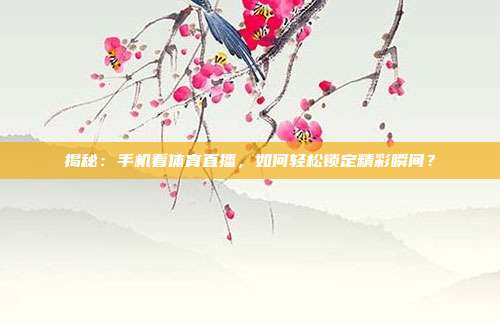 揭秘：手机看体育直播，如何轻松锁定精彩瞬间？