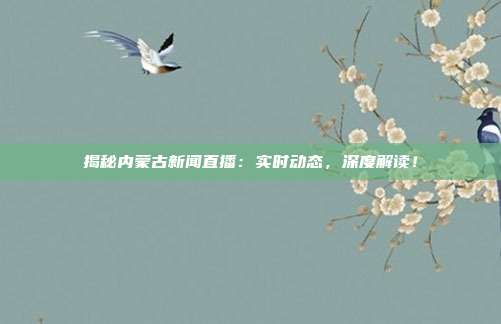 揭秘内蒙古新闻直播:实时动态,深度解读!
