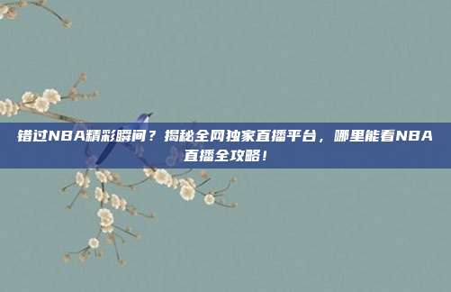 错过NBA精彩瞬间？揭秘全网独家直播平台，哪里能看NBA直播全攻略！
