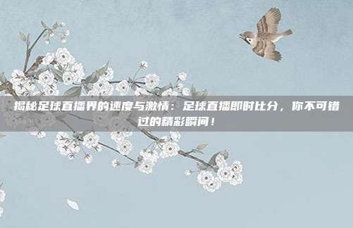 揭秘足球直播界的速度与激情：足球直播即时比分，你不可错过的精彩瞬间！