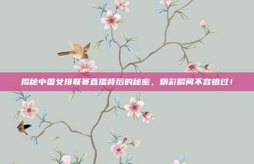 揭秘中国女排联赛直播背后的秘密，精彩瞬间不容错过！