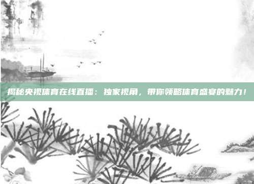 揭秘央视体育在线直播：独家视角，带你领略体育盛宴的魅力！