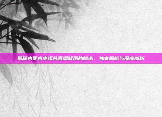 揭秘内蒙古电视台直播背后的秘密:独家解析与深度剖析