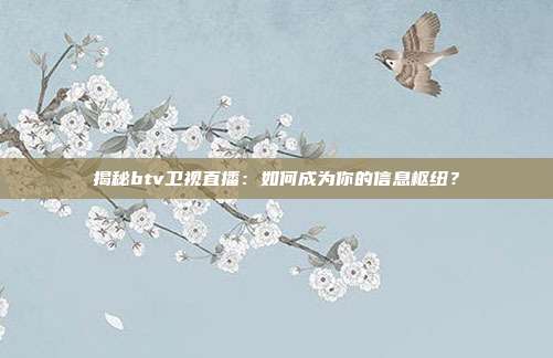 揭秘btv卫视直播：如何成为你的信息枢纽？
