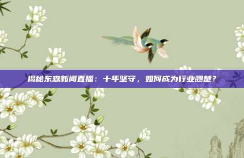 揭秘东森新闻直播:十年坚守,如何成为行业翘楚?