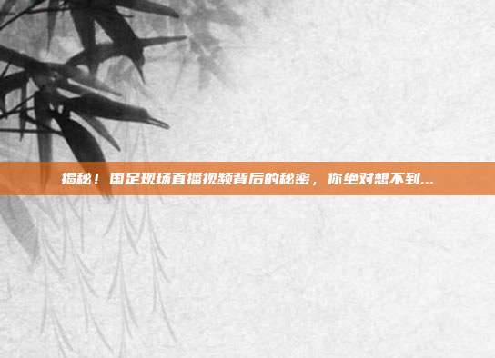 揭秘！国足现场直播视频背后的秘密，你绝对想不到...