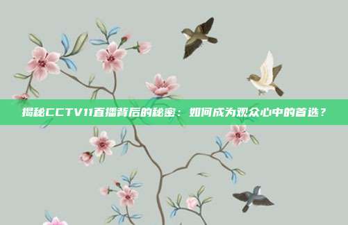 揭秘CCTV11直播背后的秘密：如何成为观众心中的首选？