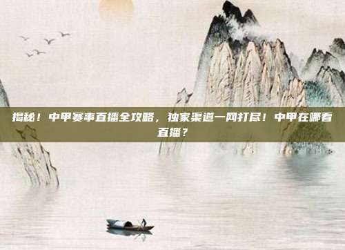 揭秘!中甲赛事直播全攻略,独家渠道一网打尽!中甲在哪看直播?