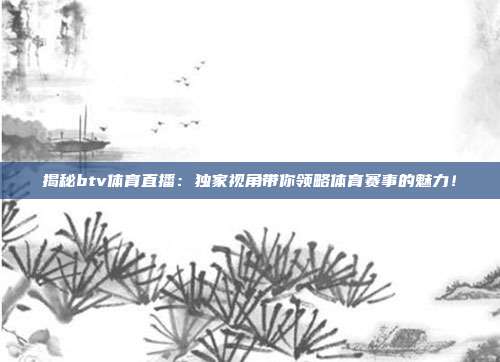 揭秘btv体育直播:独家视角带你领略体育赛事的魅力!