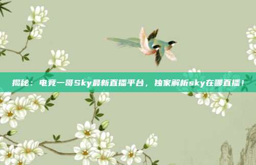 揭秘：电竞一哥Sky最新直播平台，独家解析sky在哪直播！