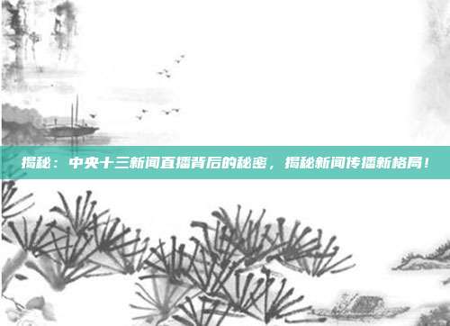 揭秘：中央十三新闻直播背后的秘密，揭秘新闻传播新格局！