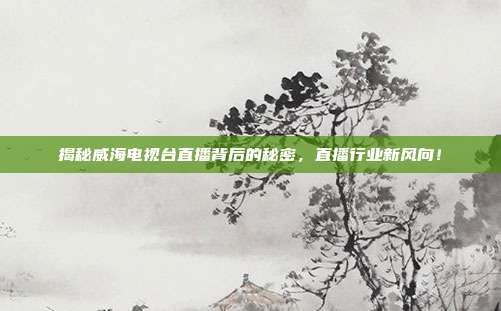揭秘威海电视台直播背后的秘密,直播行业新风向!