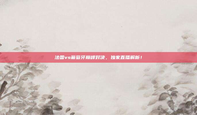 法国vs葡萄牙巅峰对决，独家直播解析！