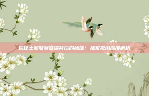 揭秘土超联赛直播背后的秘密：独家视角深度解析