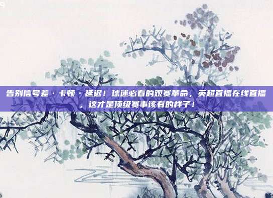 告别信号差·卡顿·延迟！球迷必看的观赛革命，英超直播在线直播，这才是顶级赛事该有的样子！