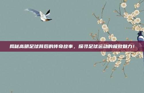 揭秘高明足球背后的传奇故事，探寻足球运动的极致魅力！