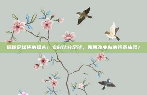 揭秘足球迷的福音！实时比分足球，如何改变你的观赛体验？