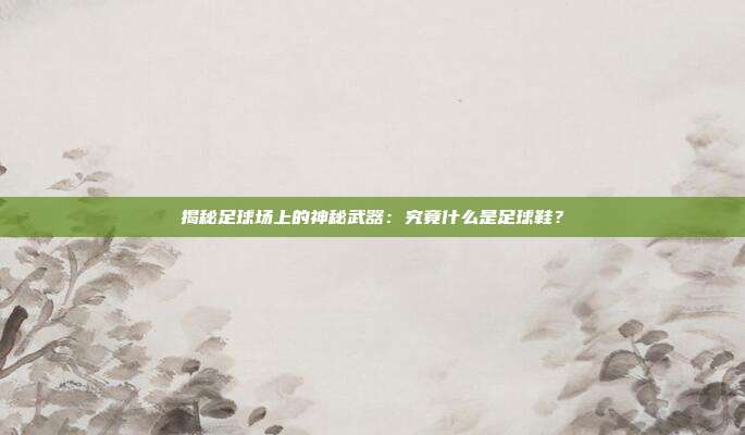 揭秘足球场上的神秘武器：究竟什么是足球鞋？