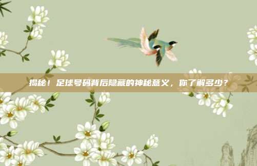 揭秘！足球号码背后隐藏的神秘意义，你了解多少？