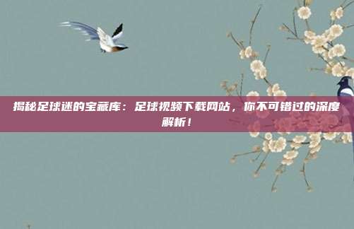 揭秘足球迷的宝藏库:足球视频下载网站,你不可错过的深度解析!