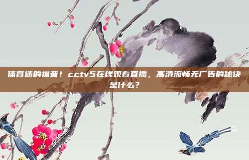 体育迷的福音！cctv5在线观看直播，高清流畅无广告的秘诀是什么？