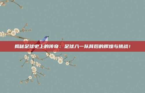 揭秘足球史上的传奇：足球八一队背后的辉煌与挑战！